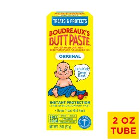 Boudreaux's Butt Paste Original Diaper Rash Cream, Ointment for Baby, 2 oz Tube