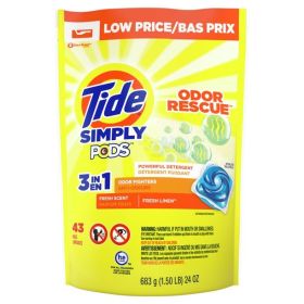 Tide Simply PODS Odor Rescue Laundry Detergent Pacs;  Fresh Scent 43 ct