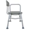 Medical Bathroom Safety Shower Tub Aluminium Alloy Bath Chair Transfer Bench with Back & Handle Gray YF