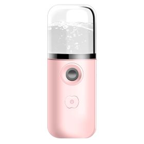 Household Handheld Face Care Beauty Spray Device Usb Nano Steaming Face Device Charging Humidifier (Color: Pink)