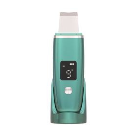 Ultrasonic Electric Dead Skin Electric Vacuum Cleaner Blackhead Cleaner Deep Facial Pore Cleansing Kit Acne Extractor Nano Spray (Color: Green)