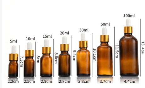 Glass Fine Oil Bottle Avoid Light Glue Head Dropper Bottle  Stock Bottling Cosmetics (Option: Brown-5ML)