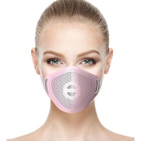 Silica Gel Breathing Valve Activated Carbon Replaceable Cartridge Dust Mask (Color: Pink)