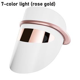 LED Seven-color Beauty Mask Photon Skin Rejuvenation Instrument (Option: Rose Gold-7.colors)