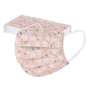 10PCS Disposable Facial Mask Spring Printing Mask (Option: P)