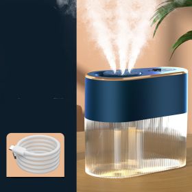 Electric Three Jet Humidifier Household Bedroom Desktop (Option: Blue-Plug in payment-USB)