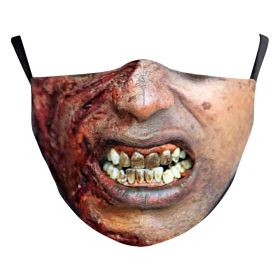 Halloween Digital Printing Funny Face Double-layer Dust Mask (Option: B178 987-Adult Average Size)