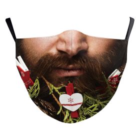 Santa Claus Digital Printing Double Layer Dustproof Mask (Option: B178 1799-Adult Average Size)