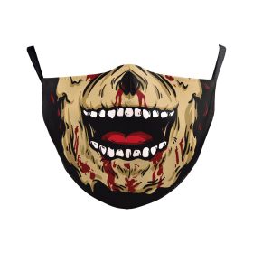 Digital Printing Wansheng Face Mask Skull Double-layer Dust Mask (Option: B178 123-Average Size For Adults)