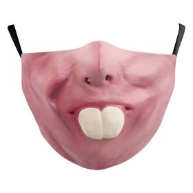 Halloween Digital Printing Funny Face Double-layer Dust Mask (Option: B178 976-Adult Average Size)