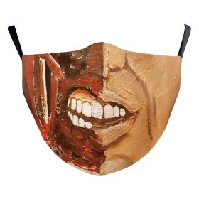 Halloween Digital Printing Funny Face Double-layer Dust Mask (Option: B178 991-Adult Average Size)