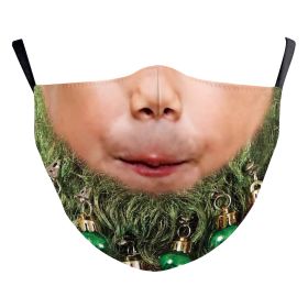 Christmas Beard Digital Printing Face Creative Double-layer Dust Mask (Option: B178 1871-Adult Average Size)