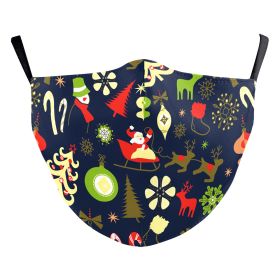 Christmas Green Digital Printing Windproof Double Layer Dustproof Mask (Option: B178 1186-Adult Average Size)