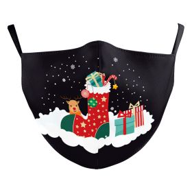 Christmas Green Digital Printing Windproof Double Layer Dustproof Mask (Option: B178 1188-Adult Average Size)