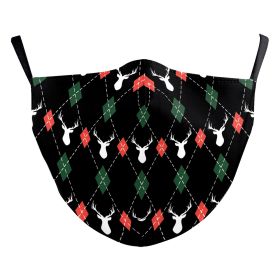 Christmas Green Digital Printing Windproof Double Layer Dustproof Mask (Option: B178 1189-Adult Average Size)