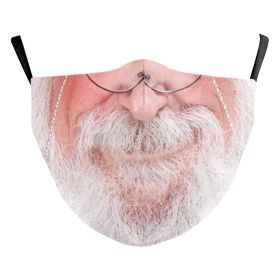 Christmas Beard Digital Printing Face Creative Double-layer Dust Mask (Option: B178 1840-Adult Average Size)