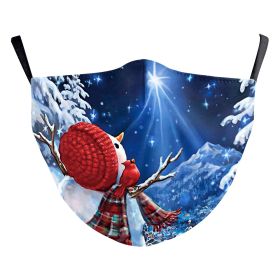 Christmas Green Digital Printing Windproof Double Layer Dustproof Mask (Option: B178 1302-Adult Average Size)