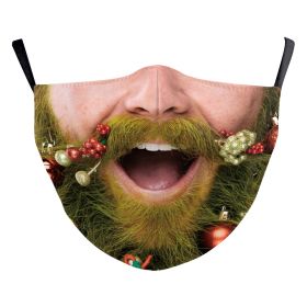 Santa Claus Digital Printing Double Layer Dustproof Mask (Option: B178 1801-Adult Average Size)