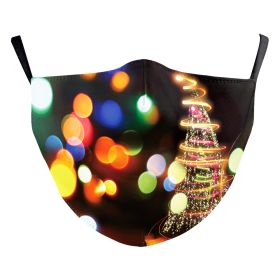 Christmas Light Shadow Digital Printing Double-layer Dust Mask (Option: B178 1079-Adult Average Size)