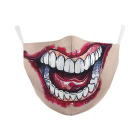 Digital Printing Wansheng Face Mask Skull Double-layer Dust Mask (Option: B178 142-Average Size For Adults)