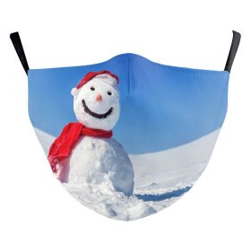 Christmas Snowman Digital Printing Double Layer Dustproof Mask (Option: B178 1150-Adult Average Size)