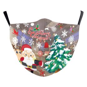 Christmas Green Digital Printing Windproof Double Layer Dustproof Mask (Option: B178 1301-Adult Average Size)