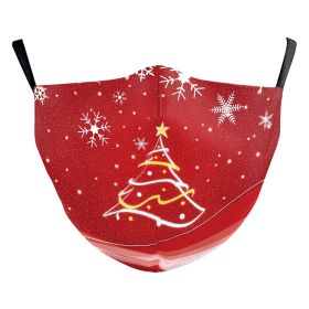 Snowflake Christmas Red Digital Printing Double-layer Dust Mask (Option: B178 1451-Adult Average Size)