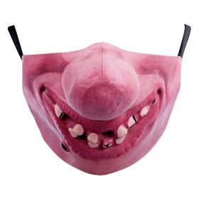 Halloween Digital Printing Funny Face Double-layer Dust Mask (Option: B178 972-Adult Average Size)