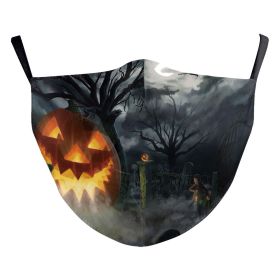 Digital Printing Halloween Skull Pumpkin Creative Design Double-layer Dustproof Mask (Option: B178 475-Adult Average Size)