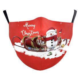 Snowflake Christmas Red Digital Printing Double-layer Dust Mask (Option: B178 1454-Adult Average Size)