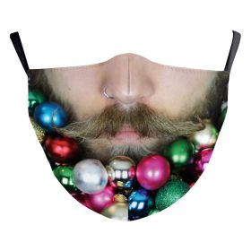 Santa Claus Digital Printing Double Layer Dustproof Mask (Option: B178 1804-Adult Average Size)