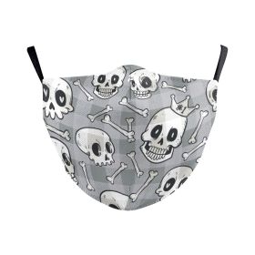 Digital Printing Halloween Skull Pumpkin Creative Design Double-layer Dustproof Mask (Option: B178 432-Adult Average Size)