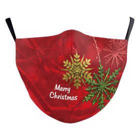 Snowflake Christmas Red Digital Printing Double-layer Dust Mask (Option: B178 1453-Adult Average Size)