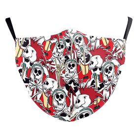 Wansheng Digital Printing Face Animal Tiger Ear Hanging Double-layer Mask (Option: B178 1362-Adult Average Size)