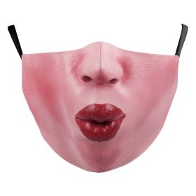 Halloween Digital Printing Funny Face Double-layer Dust Mask (Option: B178 973-Adult Average Size)