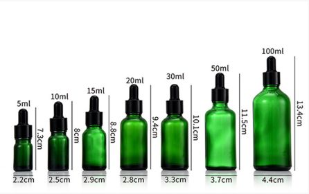 Glass Fine Oil Bottle Avoid Light Glue Head Dropper Bottle  Stock Bottling Cosmetics (Option: Green-5ML)