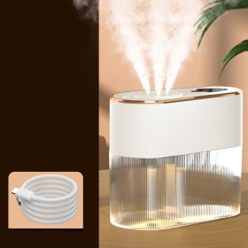 Electric Three Jet Humidifier Household Bedroom Desktop (Option: White-Plug in payment-USB)